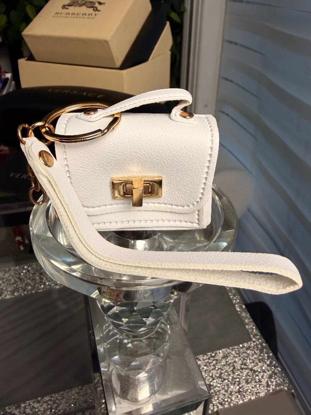 Mini Crossbody Coin Purse with Gold-Tone Hardware